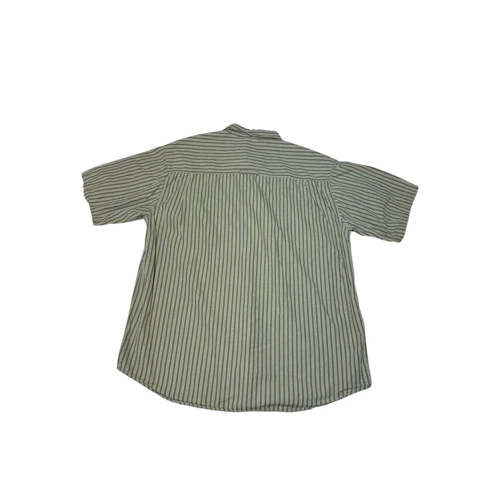 The North Face A Series Mens XL Plaid Short‎ Sleeve Button Up Shirt Green Cotton